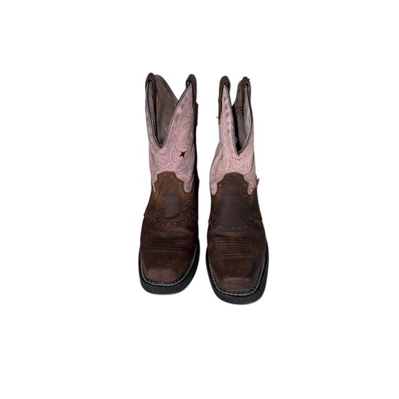 Justin Boots Size 7B Women's Gypsy Cowboy Pink & Brown Western Collection - Picture 1 of 8
